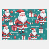 Feuille De Papier Cadeau Aquarelle mignonne Noël artistique (Devant 3)