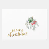 Feuille De Papier Cadeau Aquarelle Mistletoe (Devant 2)