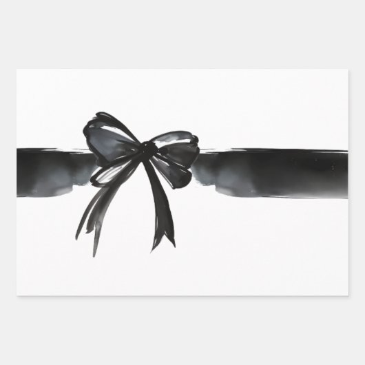 Feuille De Papier Cadeau Aquarelle moderne Bow En vichy Coeur Mariage Cadea (Devant)