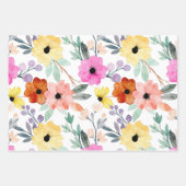 Feuille De Papier Cadeau Aquarelle moderne Florale Fleurs botaniques (Devant 2)