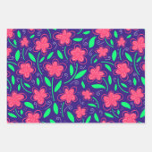 Feuille De Papier Cadeau Aquarelle moderne Florale Fleurs botaniques (Devant 3)