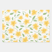 Feuille De Papier Cadeau Aquarelle moderne Florale Fleurs botaniques (Devant)