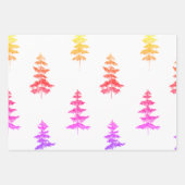 Feuille De Papier Cadeau Aquarelle moderne hiver pin rose arbre Noël (Devant)