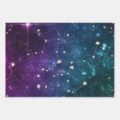 Feuille De Papier Cadeau Aquarelle moderne lune céleste (Devant)