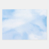 Feuille De Papier Cadeau Aquarelle moderne nuages bleus (Devant 3)