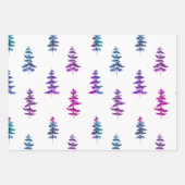 Feuille De Papier Cadeau Aquarelle moderne Pine d'hiver PurpleTree Noël (Devant 3)