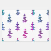 Feuille De Papier Cadeau Aquarelle moderne Pine d'hiver PurpleTree Noël (Devant 2)