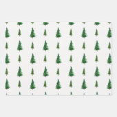 Feuille De Papier Cadeau Aquarelle moderne sapin de Noël (Devant 2)