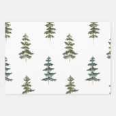 Feuille De Papier Cadeau Aquarelle moderne sapin vert de Noël (Devant)