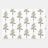 Feuille De Papier Cadeau Aquarelle moderne sapin vert de Noël (Devant)