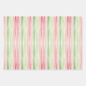 Feuille De Papier Cadeau Aquarelle moderne simple rose et vert (Devant)