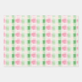 Feuille De Papier Cadeau Aquarelle moderne simple rose et verte (Devant)