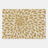 Feuille De Papier Cadeau Aquarelle moderne verte et dorée (Devant 2)