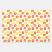 Feuille De Papier Cadeau Aquarelle Motif de fruits d'agrumes (Devant)