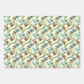 Feuille De Papier Cadeau Aquarelle Motif de noix de coco tropicale (Devant)
