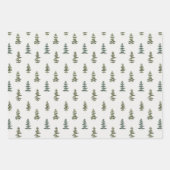 Feuille De Papier Cadeau Aquarelle Motif de pin sauvage (Devant)