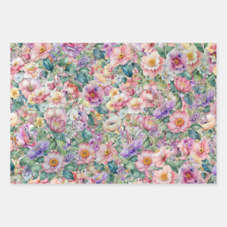 Feuille De Papier Cadeau Aquarelle motif floral, Arrière - plan floral