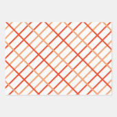 Feuille De Papier Cadeau Aquarelle Motif orange rouge en bande (Devant 3)