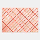 Feuille De Papier Cadeau Aquarelle Motif orange rouge en bande (Devant)
