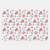 Feuille De Papier Cadeau Aquarelle Motif rose et verte (Devant 2)
