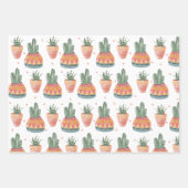 Feuille De Papier Cadeau Aquarelle Motif Succulent (Devant 3)