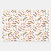 Feuille De Papier Cadeau Aquarelle naturelle de Berry Rouge (Devant 2)