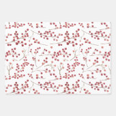 Feuille De Papier Cadeau Aquarelle naturelle de Berry Rouge (Devant)