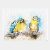 Feuille De Papier Cadeau Aquarelle Oiseau 5 Découpage Mur Art (Devant 2)