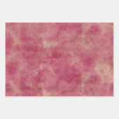Feuille De Papier Cadeau Aquarelle or rose Abstraction (Devant 3)