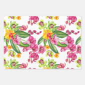 Feuille De Papier Cadeau Aquarelle Orchidées Design 18 (Devant 3)