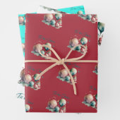 Feuille De Papier Cadeau Aquarelle Ornements Noël (En situation)