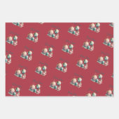 Feuille De Papier Cadeau Aquarelle Ornements Noël (Devant)