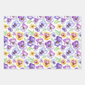 Feuille De Papier Cadeau Aquarelle Pansy Flowers (Devant 3)
