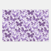 Feuille De Papier Cadeau Aquarelle papillon violet (Devant 2)