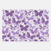 Feuille De Papier Cadeau Aquarelle papillon violet (Devant)