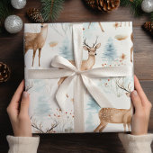 Feuille De Papier Cadeau Aquarelle Pastel Deer Noël hiver