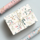 Feuille De Papier Cadeau Aquarelle Pastel Pink & Sage Fleur sauvage<br><div class="desc">Profitez de ce magnifique et romantique design avec des fleurs sauvages pastel doux dans un arrière - plan pastel.</div>