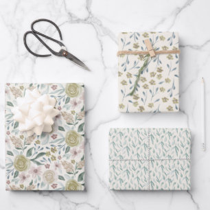 Feuille De Papier Cadeau Aquarelle peinte à la main