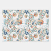 Feuille De Papier Cadeau Aquarelle Peonas et Hydrangeas dans la palette d'a (Devant)