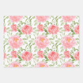 Feuille De Papier Cadeau Aquarelle Peony motif floral (Devant 2)