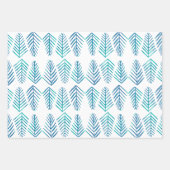 Feuille De Papier Cadeau Aquarelle Pine arbres - turquoise (Devant 3)