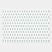 Feuille De Papier Cadeau Aquarelle Pine Tree Noël (Devant)