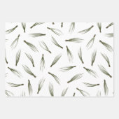 Feuille De Papier Cadeau Aquarelle Pine verte Noël (Devant)