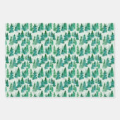 Feuille De Papier Cadeau Aquarelle Pinède de Noël (Devant 2)