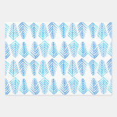 Feuille De Papier Cadeau Aquarelle Pins - bleu (Devant 3)