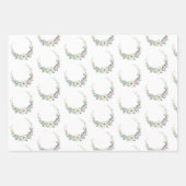 Feuille De Papier Cadeau Aquarelle Poinsettia Gravures de Noël (Devant 3)