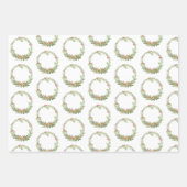 Feuille De Papier Cadeau Aquarelle Poinsettia Gravures de Noël (Devant 2)