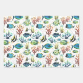 Feuille De Papier Cadeau Aquarelle Poisson tropical (Devant)