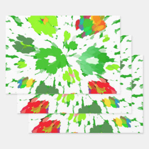 Feuille De Papier Cadeau Aquarelle Pop Art Floral