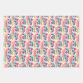 Feuille De Papier Cadeau Aquarelle popsicle. Glace Soirée d'été (Devant)